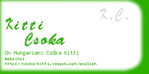 kitti csoka business card